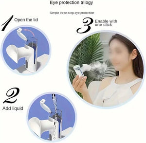 Heated Eye Mist Sprayer – Portable Eye Steamer for Dry Eye Relief Warm Compress Eye Device – Rechargeable Eye Moisturizer for Tired Eyes