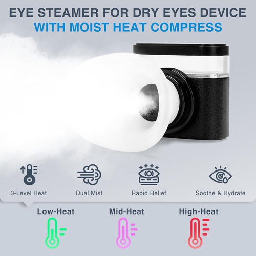 Eye Steamer for Dry Eyes Relief,Portable Electric Heated Steam Therapy Wand Machine with Moist Heat for Natural Tears Restore,Dry Eye Mist Sprayer