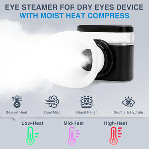 Eye Steamer for Dry Eyes Relief,Portable Electric Heated Steam Therapy Wand Machine with Moist Heat for Natural Tears Restore,Dry Eye Mist Sprayer