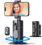 Auto Tracking Phone Holder,360° Rotation Phone Camera Mount Smart Shooting Tracking Holder with Remote Selfie Stick for iPhone Android Stabilizer