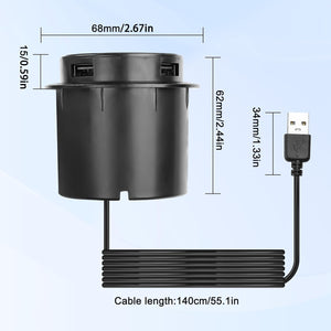 Desktop Embedded Wireless Charger 3-in-1 Multifunctional Pop-Up 10W Fast Charging Wireless Charger USB Desktop Charger Dual USB Charging