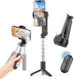 Gadget Gimbal Stabilizer 1Axis for iPhone/Cell Phone/Smartphone/Android with Remote Control&Light, Portable Gimbal Tripod Auto Balance Handheld