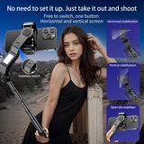 Smartphone Gimbal Stabilizer, 360° Rotation Single Axis Stabilizer with Light Remote Control for iPhone Andriod, 4 in 1 Selfie Stick Tripod for Vlog Live