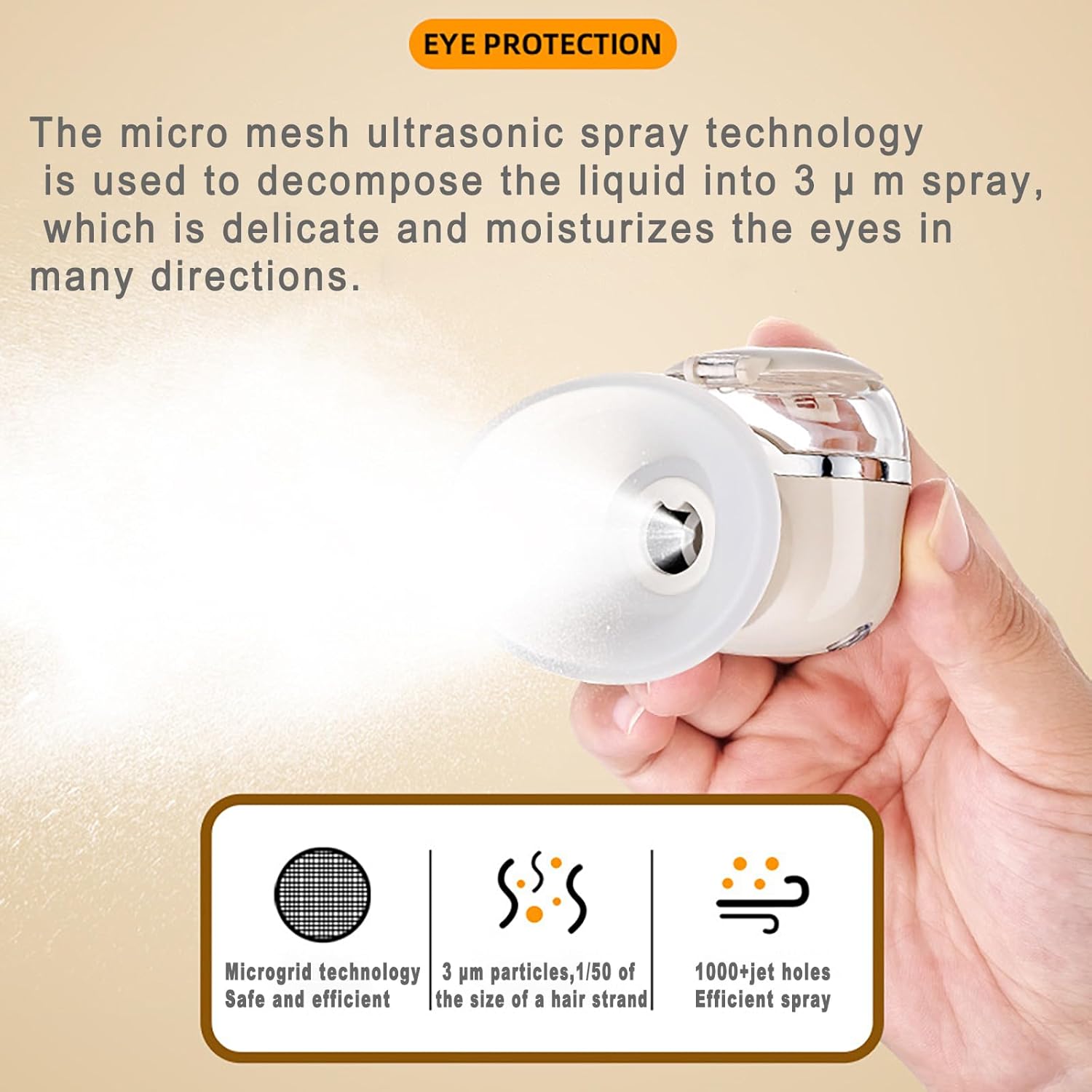 Heated Eye Sprayer for Dry Eyes Relief Mist Steamer Portable Warm Compress Eyes Mister for Eyelid,Eye Skin SPA Eye Steam Relief Dry Eyes