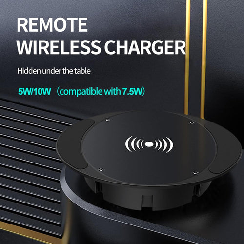 Invisible Wireless Charger Under Desk, 0-30mm Under Desk Wireless Charger, Dual Uses on or Hidden Under Table, Ultra-Thin Design, Suitable for Various Types
